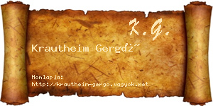 Krautheim Gergő névjegykártya